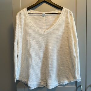 Waffle knit long sleeve